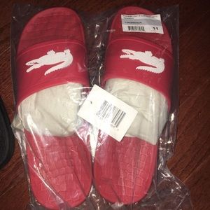Lacoste Red Slides